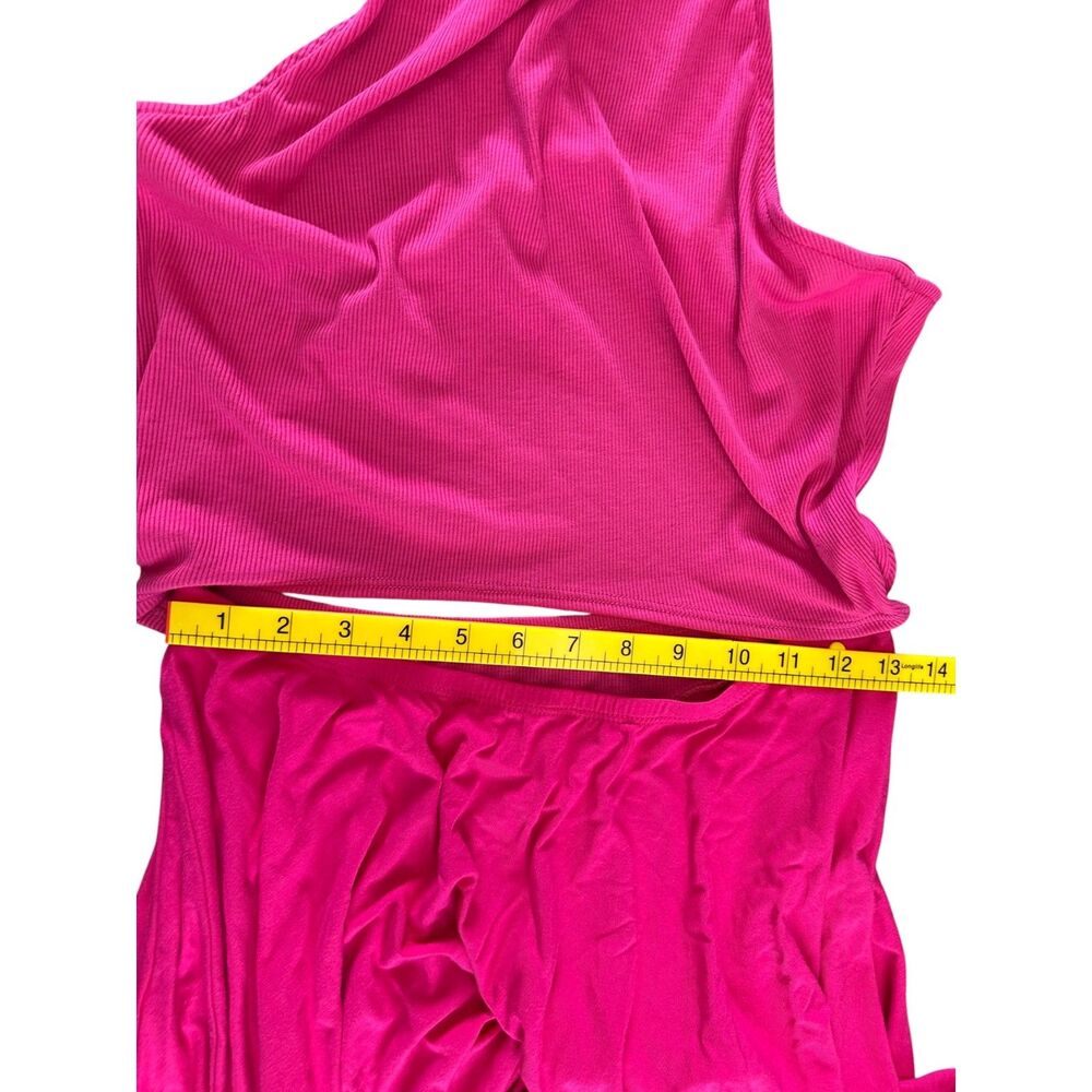 Free People FP Beach Bethany Midi Dress Pink Cutout Racerback Asymmetrical Sz M - Picture 10 of 11